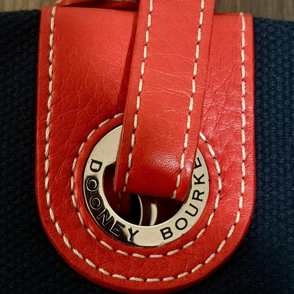 Dooney & Bourke Red and Black Leather Detail - Picture 3 of 6